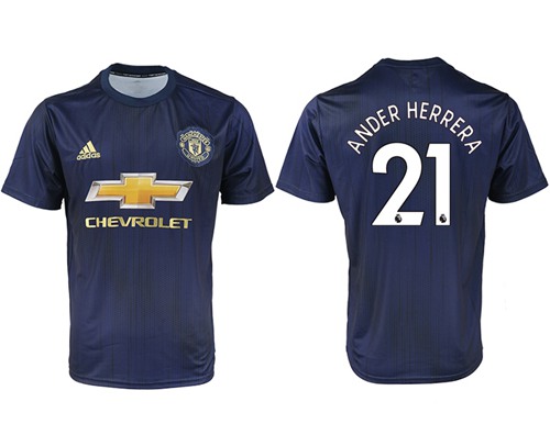 Manchester United #21 Ander Herrera Away Soccer Club Jersey - Click Image to Close